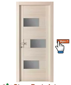 Porta in Massello listellare con Vetro Modello Amelia Palissandro Bianco