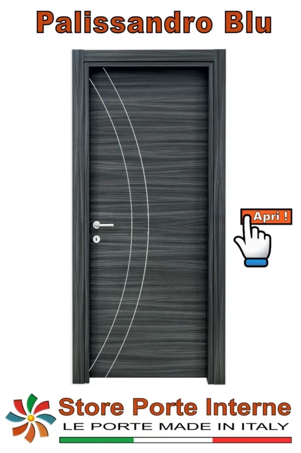 Porta in laminato Modello Noemi Palissandro Blu Matrix